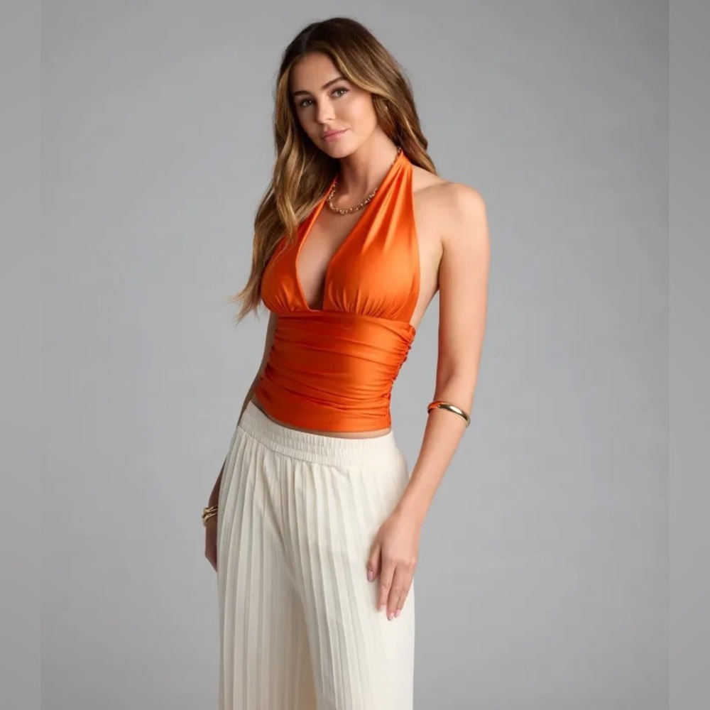 Windsor Radiant Orange Halter Top